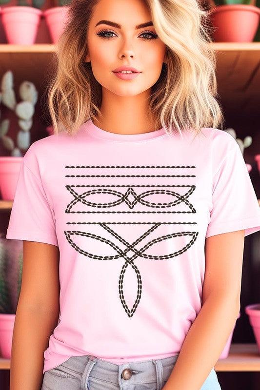 Western Boot Stitch Graphic Tee - Three Mad Hatters Mercantile 