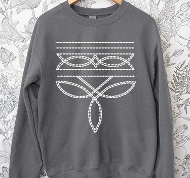 Western Boot Stitch Graphic Fleece Sweatshirts