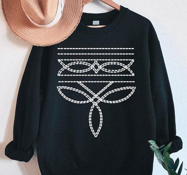 Western Boot Stitch Graphic Fleece Sweatshirts