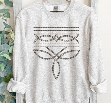Western Boot Stitch Graphic Fleece Sweatshirts
