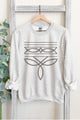 Western Boot Stitch Graphic Fleece Sweatshirts  ASH S 