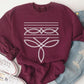 Western Boot Stitch Graphic Fleece Sweatshirts Boot Stitch Graphic Fleece Sweatshirt MAROON S 