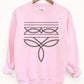 Western Boot Stitch Graphic Fleece Sweatshirts Boot Stitch Graphic Fleece Sweatshirt LIGHT PINK S 