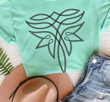 Western Boot Stitch Graphic T Shirts