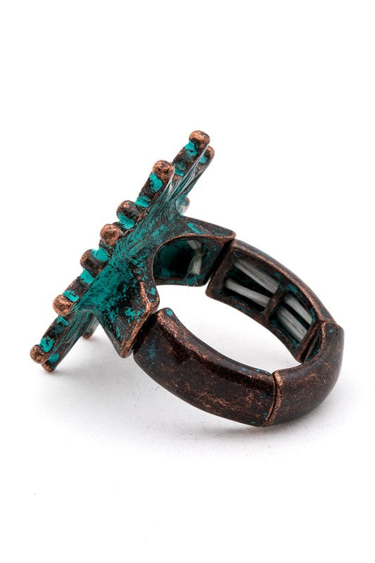 Mix Tone Enamel Western Stretch Ring Western Stretch Ring   