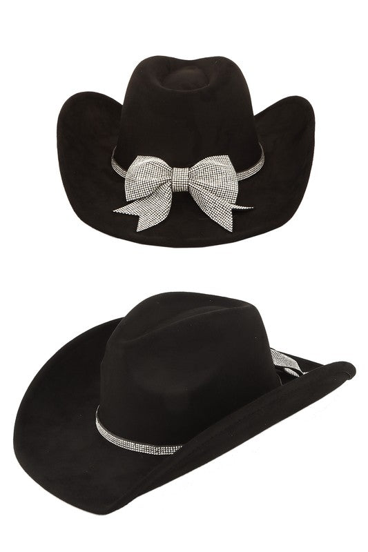 Rhinestone Ribbon Fedora Hat Rhinestone Ribbon Fedora Hat BLACK OS 