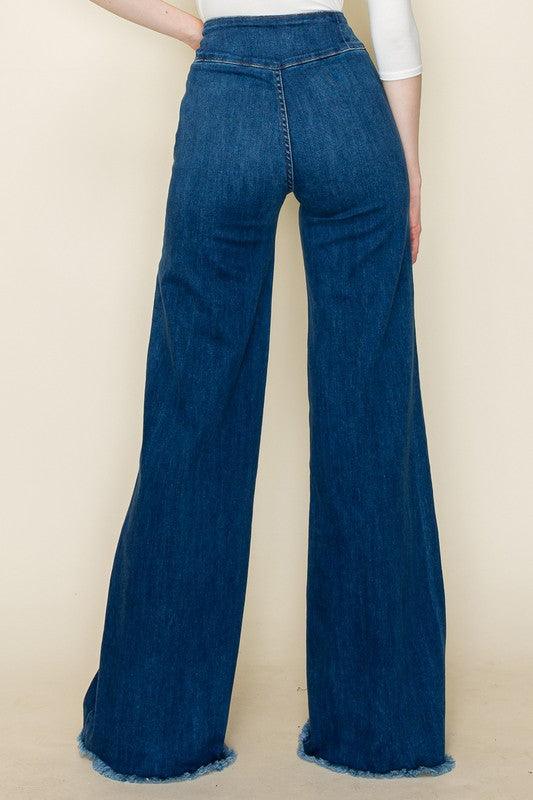Cheyenne Wide leg Western Jeans - Three Mad Hatters Mercantile 