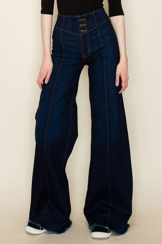 Wide leg, denim pants,  jeans, western  Dark Wash 24 