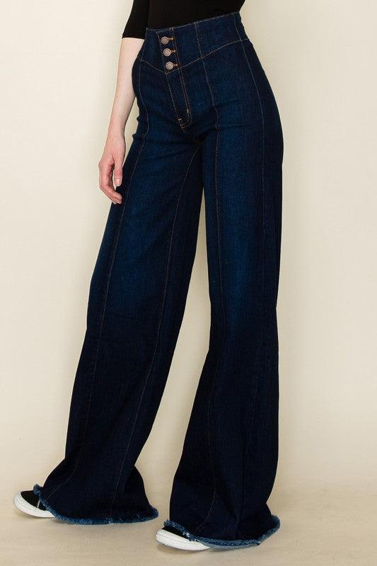 Cheyenne Wide leg Western Jeans - Three Mad Hatters Mercantile 