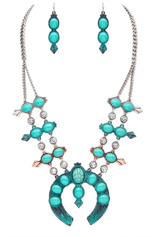 Squash Blossom Western Necklace Set Western Necklace Set   