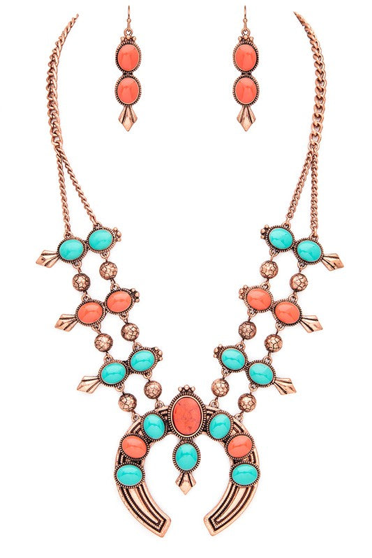 Squash Blossom Western Necklace Set Western Necklace Set   