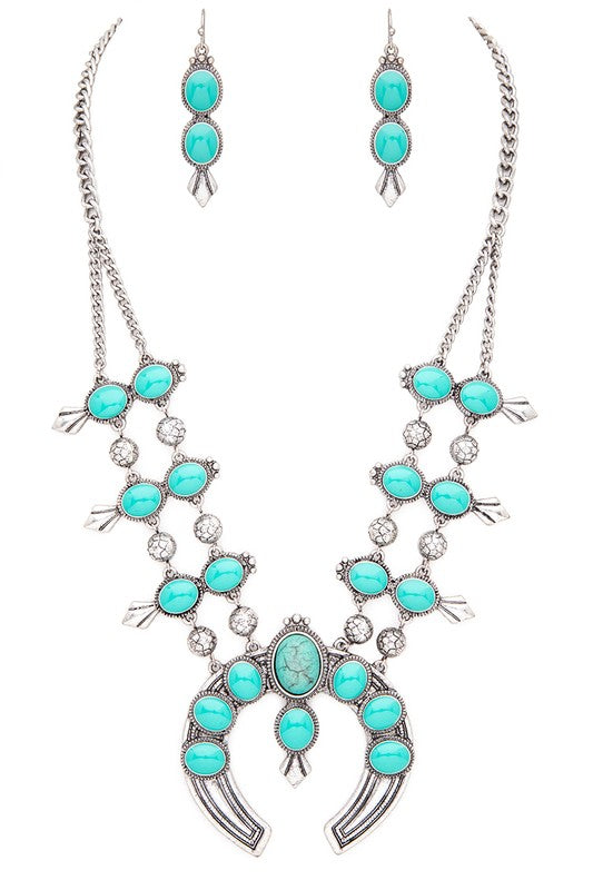 Squash Blossom Western Necklace Set Western Necklace Set   