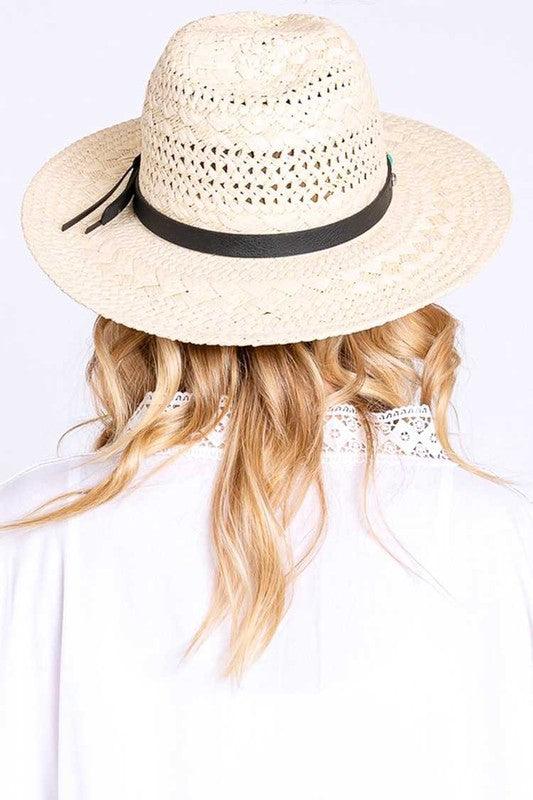 The Irene Western Headband Straw Fedora - Three Mad Hatters Mercantile 