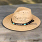 The Irene Western Headband Straw Fedora Hats Taupe O/S 