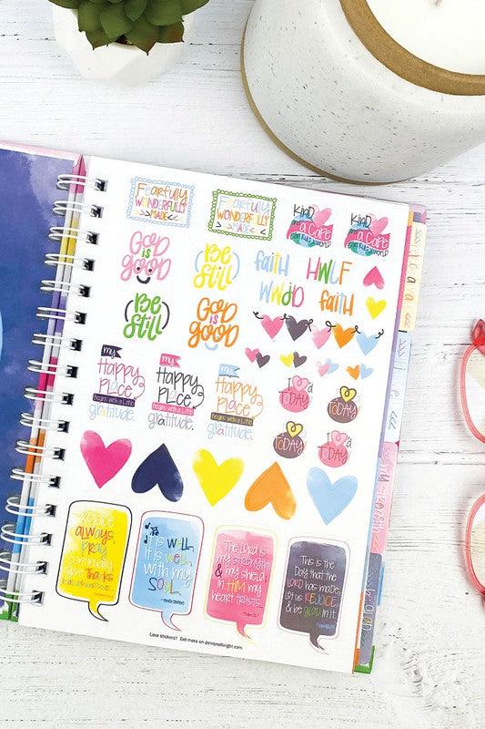 Faith-Based Gratitude Journal w Stickers 52-Week - Three Mad Hatters Mercantile 