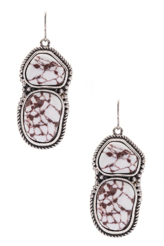 Iconic Western Stone Earrings Western Earrings White O/S 