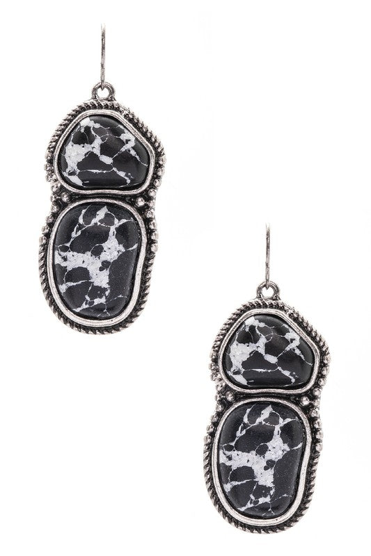 Iconic Western Stone Earrings Western Earrings Black O/S 