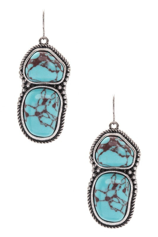 Iconic Western Stone Earrings Western Earrings Turquoise O/S 