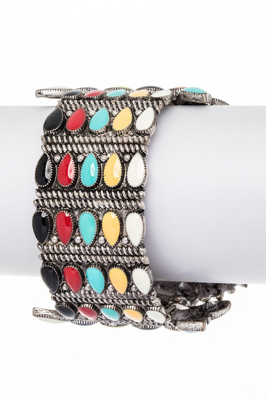 Enamel Oversize Stretch Western Bracelet Western Bracelets   