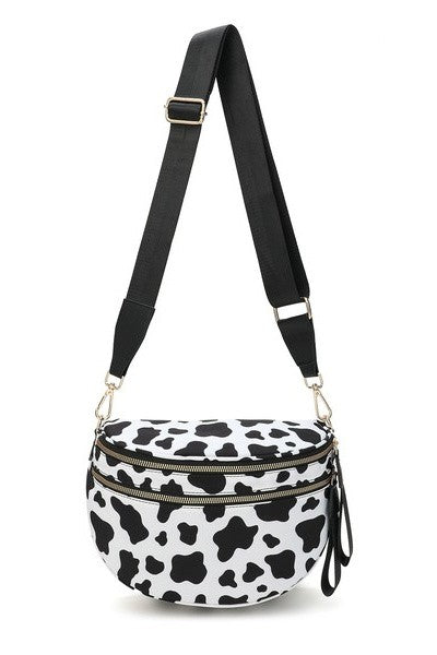 Western Cow Sling Trendy Crossbody Handbag  One Color 1 