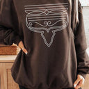 Western Boot Stitch Graphic Fleece Sweatshirts