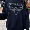 Western Boot Stitch Graphic Fleece Sweatshirts