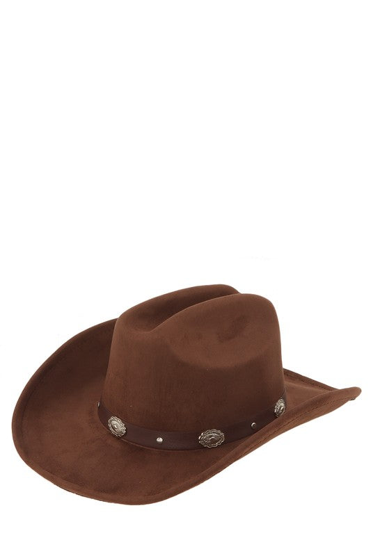 Classic Fedora Hat with Buckle Belt Accent Classic Fedora Hat with Buckle Belt Headband BROWN OS 