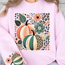 Boho Fall Leopard Pumpkins Graphic Sweatshirt