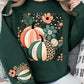 Boho Fall Leopard Pumpkins Graphic Sweatshirt Fall Sweatshirt FOREST GREEN S 