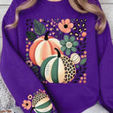 Boho Fall Leopard Pumpkins Graphic Sweatshirt