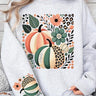Boho Fall Leopard Pumpkins Graphic Sweatshirt