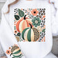 Boho Fall Leopard Pumpkins Graphic Sweatshirt Fall Sweatshirt WHITE S 