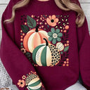 Boho Fall Leopard Pumpkins Graphic Sweatshirt