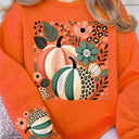 Boho Fall Leopard Pumpkins Graphic Sweatshirt
