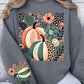 Boho Fall Leopard Pumpkins Graphic Sweatshirt Fall Sweatshirt CHARCOAL S 