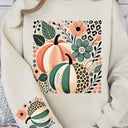 Boho Fall Leopard Pumpkins Graphic Sweatshirt