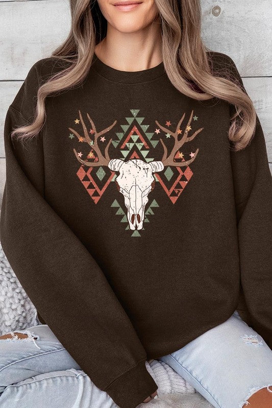 Western Christmas Fleece Sweatshirts DARK CHOCOLATE S