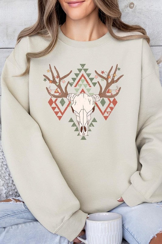 Western Christmas Fleece Sweatshirts SAND S