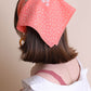 Dot and Floral Border Bandana Scarf Scarf Coral Default 