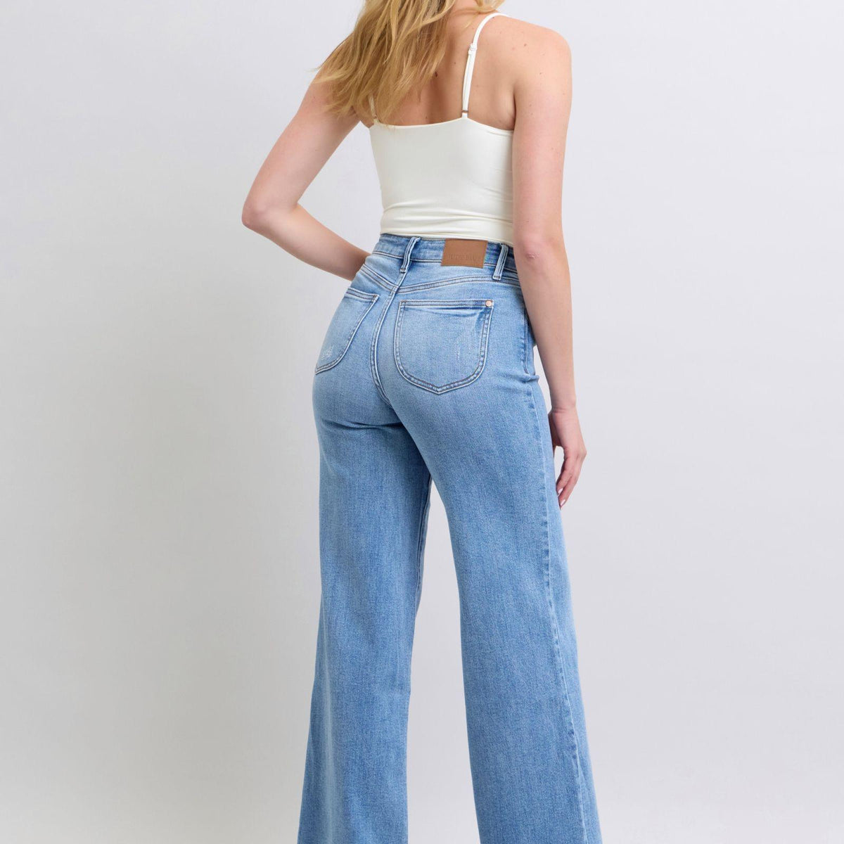 Judy Blue Wide Leg Jeans with Pockets - Three Mad Hatters Mercantile 