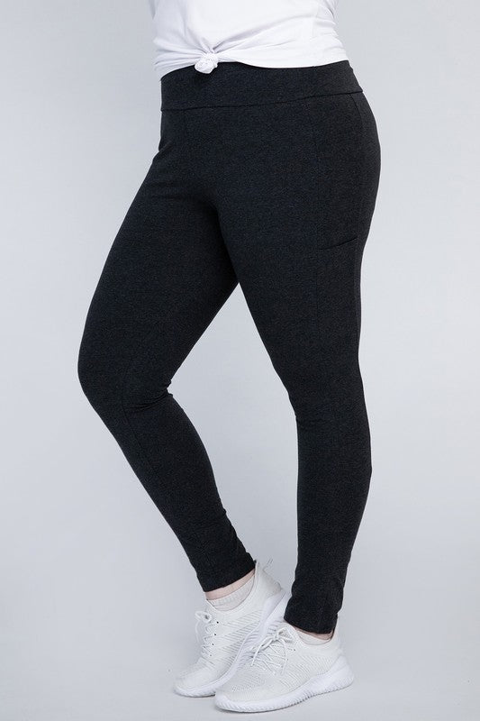 Plus Everyday Leggings with Pockets Leggings Charcoal 1X 