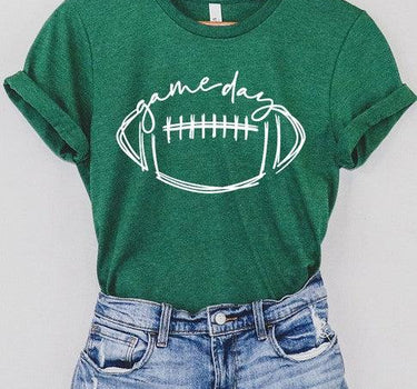 Cursive Football Game Day Graphic Tee
