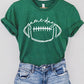 Cursive Football Game Day Graphic Tee Graffic Tee Heather Grass Green S 