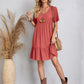 Full Size V-Neck Short Sleeve Dress    