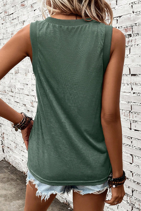 V-Neck Wide Strap Tank    