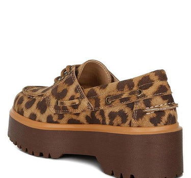 Onglur Leopard Print Suede Oxford Loafers
