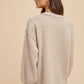 Annie Wear Half Button Ribbed Hem Sweater Womens Sweater