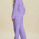 Double Take Textured Long Sleeve Top and Pants Set