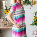 Heimish Striped Short Sleeve Mini Tee Dress Plus Size