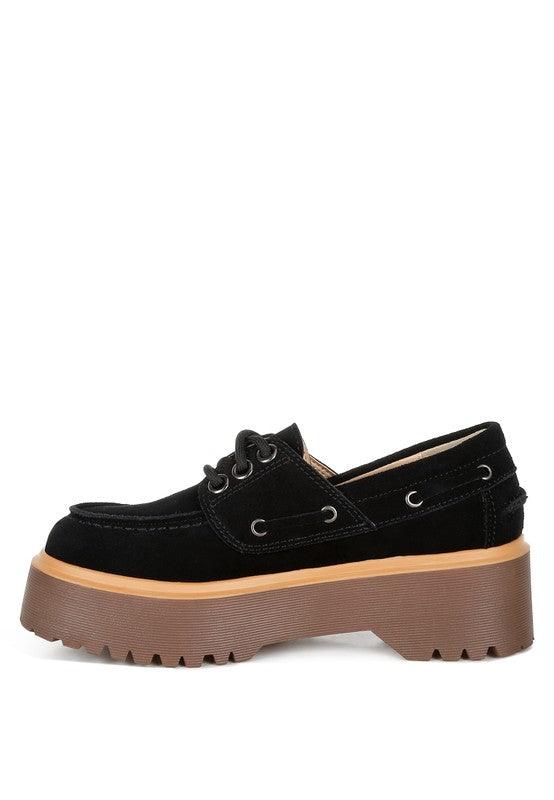 Cuckatoos Chunky Suede Oxford Loafers - Three Mad Hatters Mercantile 